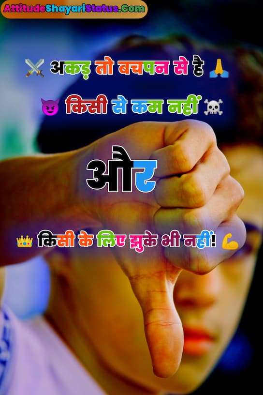 2 Line Attitude Shayari In Hindi Boys